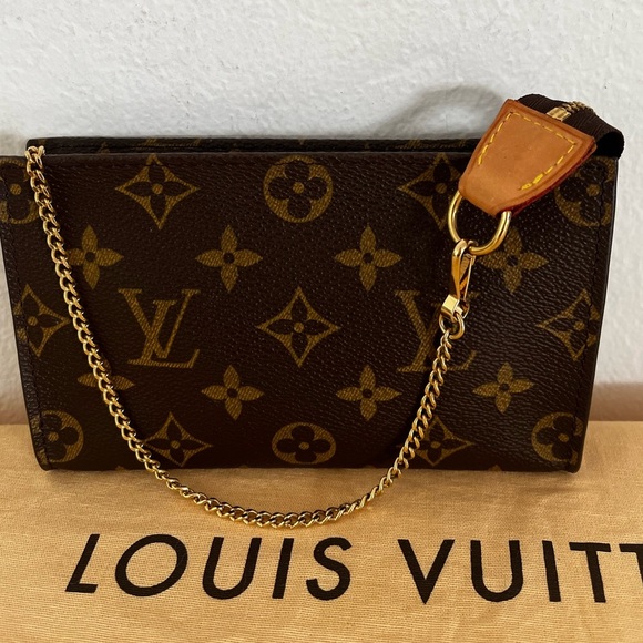 Louis Vuitton Monogram Mini Pouchette with Wristlet Chain and unbrand crossbody - Picture 15 of 16